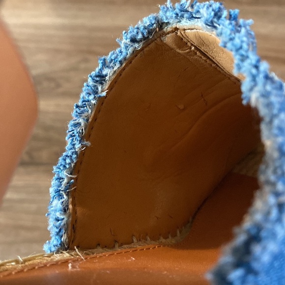 Marc Fisher Denim Adria Jute Womens 9 Open Toe Platform Espadrille Sandal Y2K - Picture 8 of 10